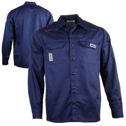 Ironwear® 6610FR-N AR/FR Long Sleeve Button Down FR Work Shirt, CAT 2, ATPV 9 cal/cm2, Navy Blue